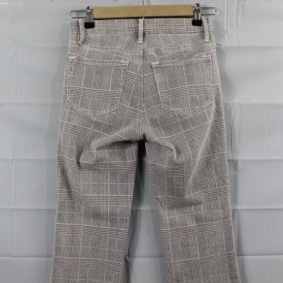 Frame Jeans Womens 24 Denim High Rise Crop Mini Boot Cut Washed Plaid Pant - Picture 6 of 14